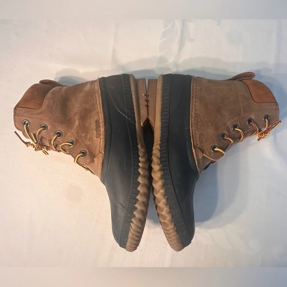 SOREL MENS CHEYANNE II LACE DUCK BOOT Rain Work Boots Sz 11 Leather Rubber